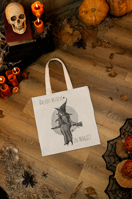 Sac Sorcièere - Tote Bag Witch B&W