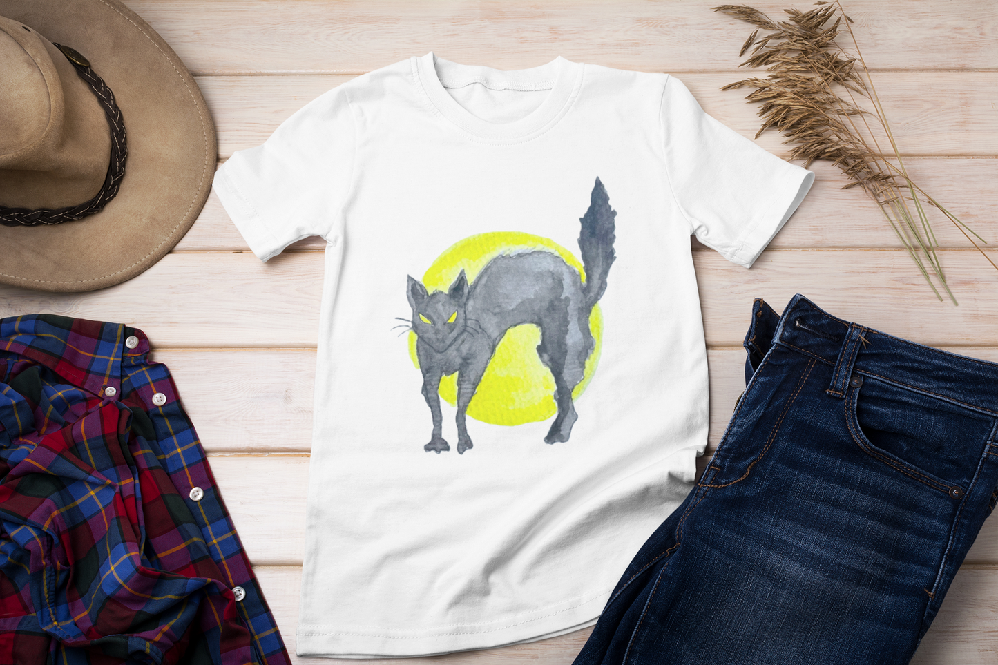 Unisex Softstyle T-Shirt - Cat moon